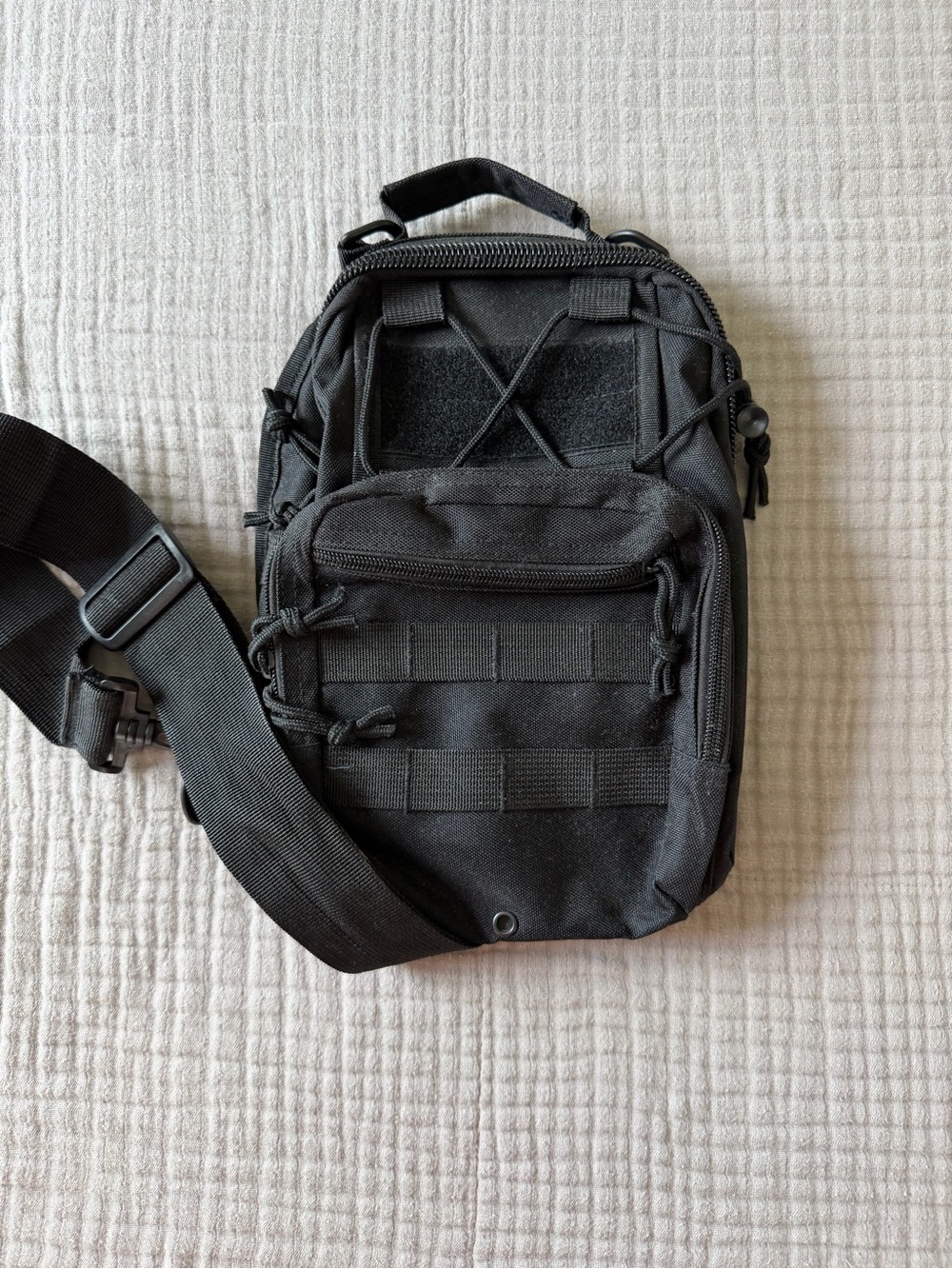 Tactical Black Crossbody Sling Bag